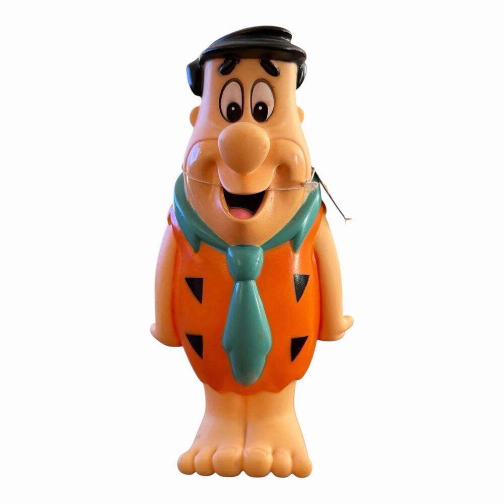 VTG 90s 1992 Flintstones Fred Flintstone Soft Vinyl Piggy Bank Hanna Barbara